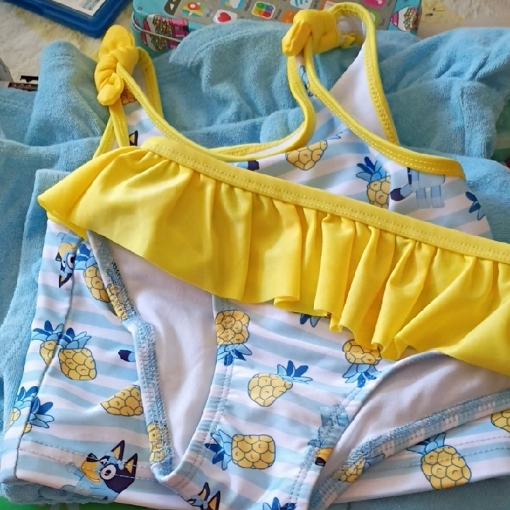Yellow and Blue Pineapple Swimsuit